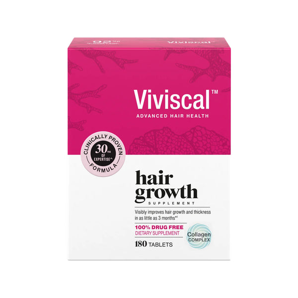 Viviscal Hair Growth Supplements for Women, 180 Tablets, 1 Month | For Thicker & Fuller Hair, Thinning Hair Support, Biotin & Marine Collagen, Drug-Free